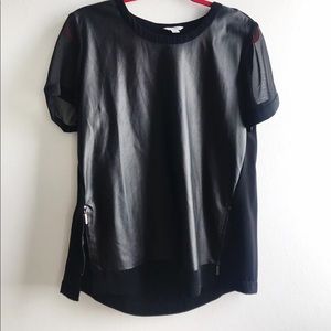 Black leather blouse